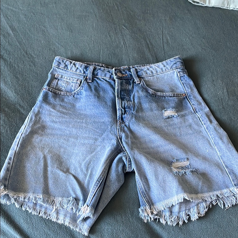 Wild Fable Blue Jean Shorts Distressed Frayed